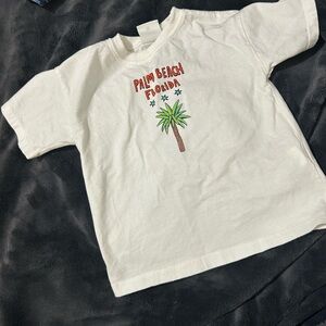 Zara Kids White Palm Beach Tee